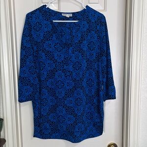 Dana Buchman • Women’s Patterned Tunic Blouse • Size Large